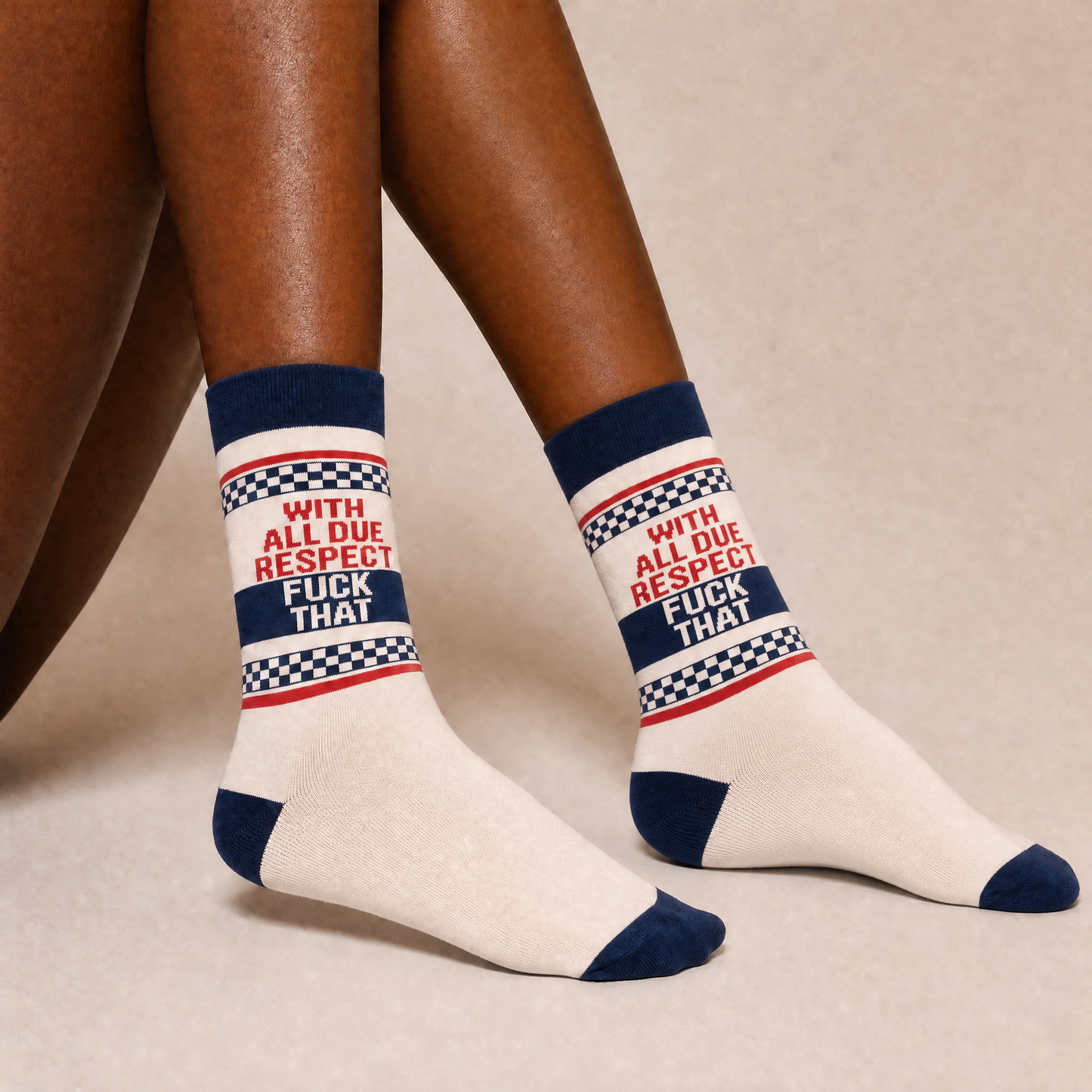 With All Due Respect Fuck That Unisex Socks | Funny Questionables Retro Crew Socks