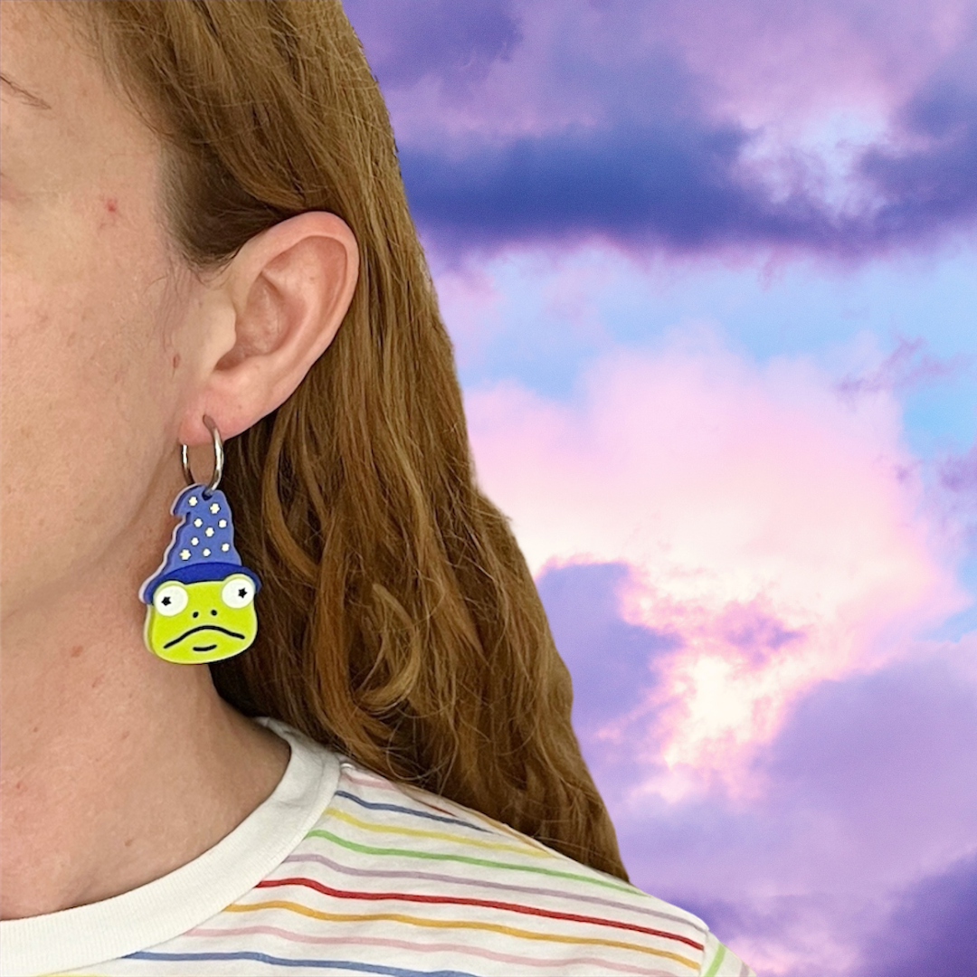 Wizard Frog Earrings | Handmade