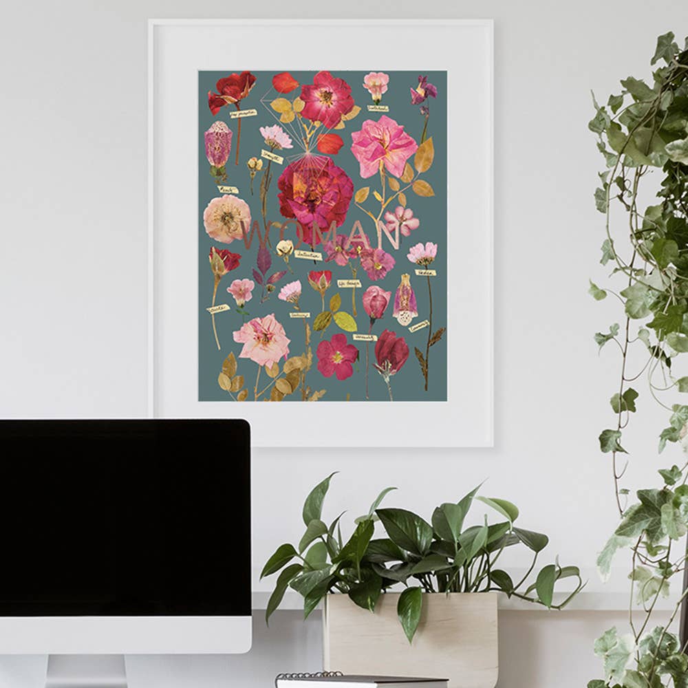 Woman's Garden 11" x 14" Art Print | Copper Details | Unframed | Gift for Her