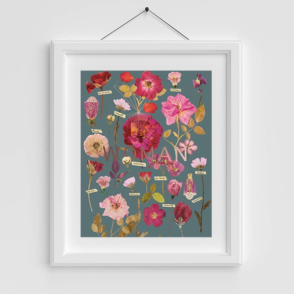 Woman's Garden 11" x 14" Art Print | Copper Details | Unframed | Gift for Her