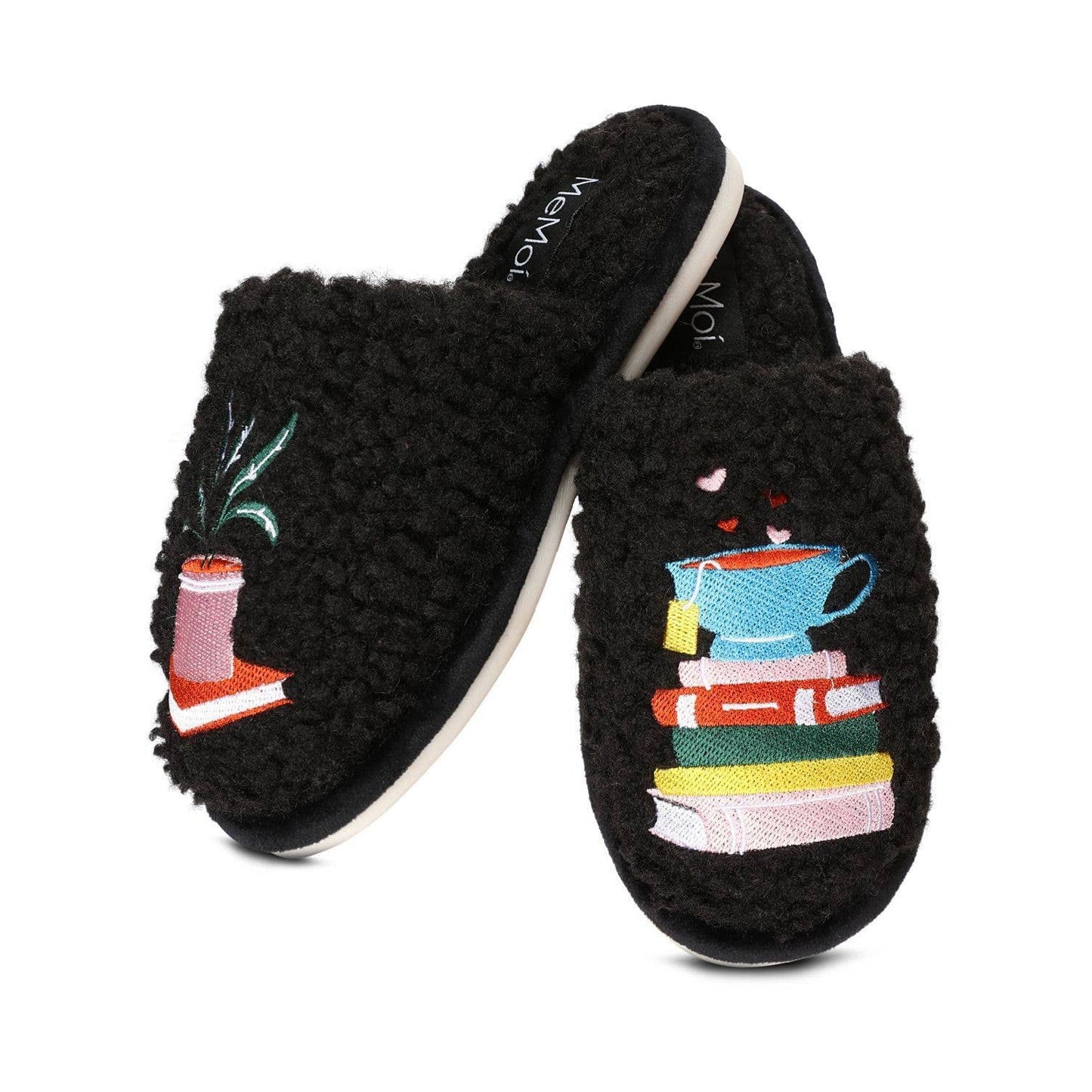 Women's Book Club Plush Slippers | Slip-On House Shoes [Sizes SM-L]