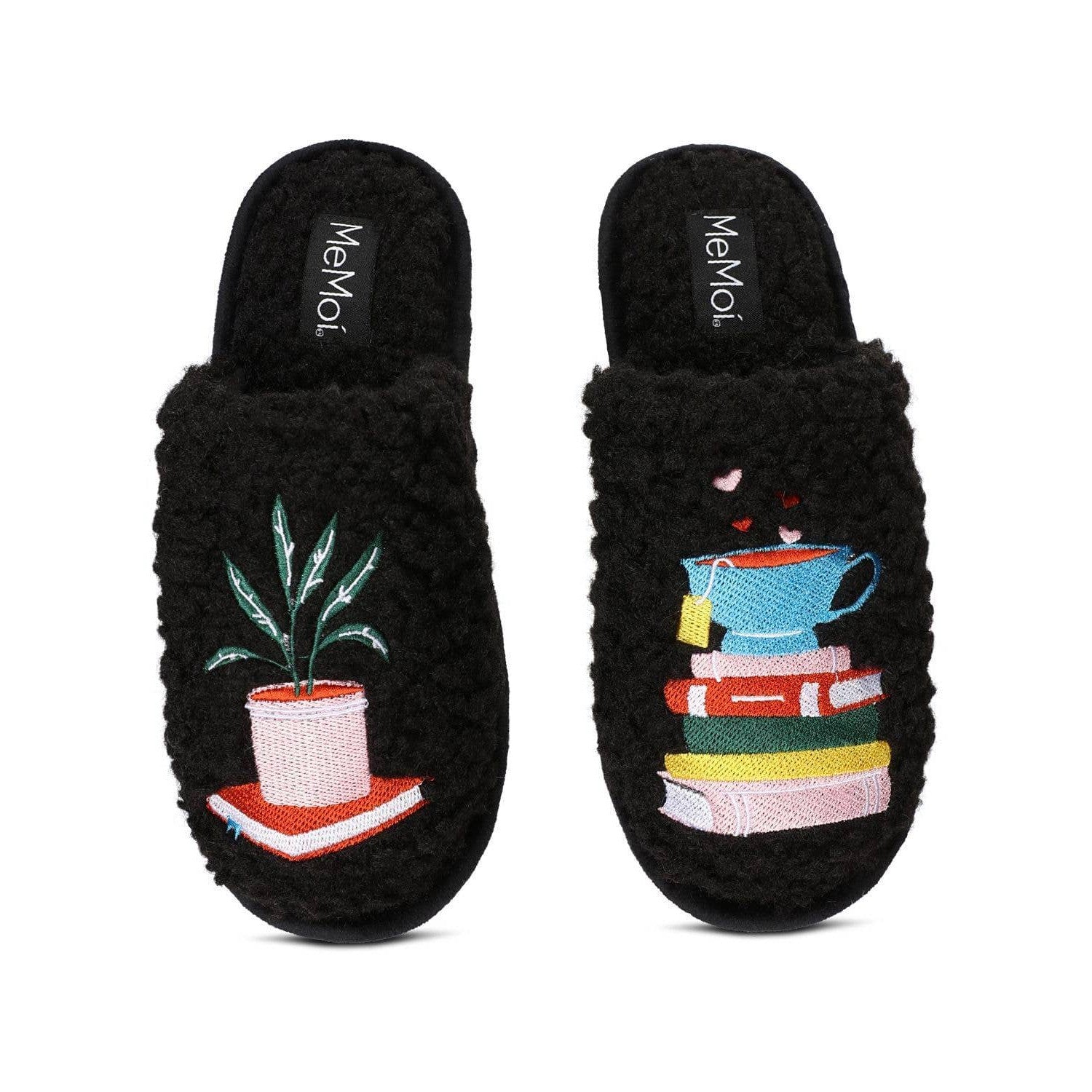 Women's Book Club Plush Slippers | Slip-On House Shoes [Sizes SM-L]