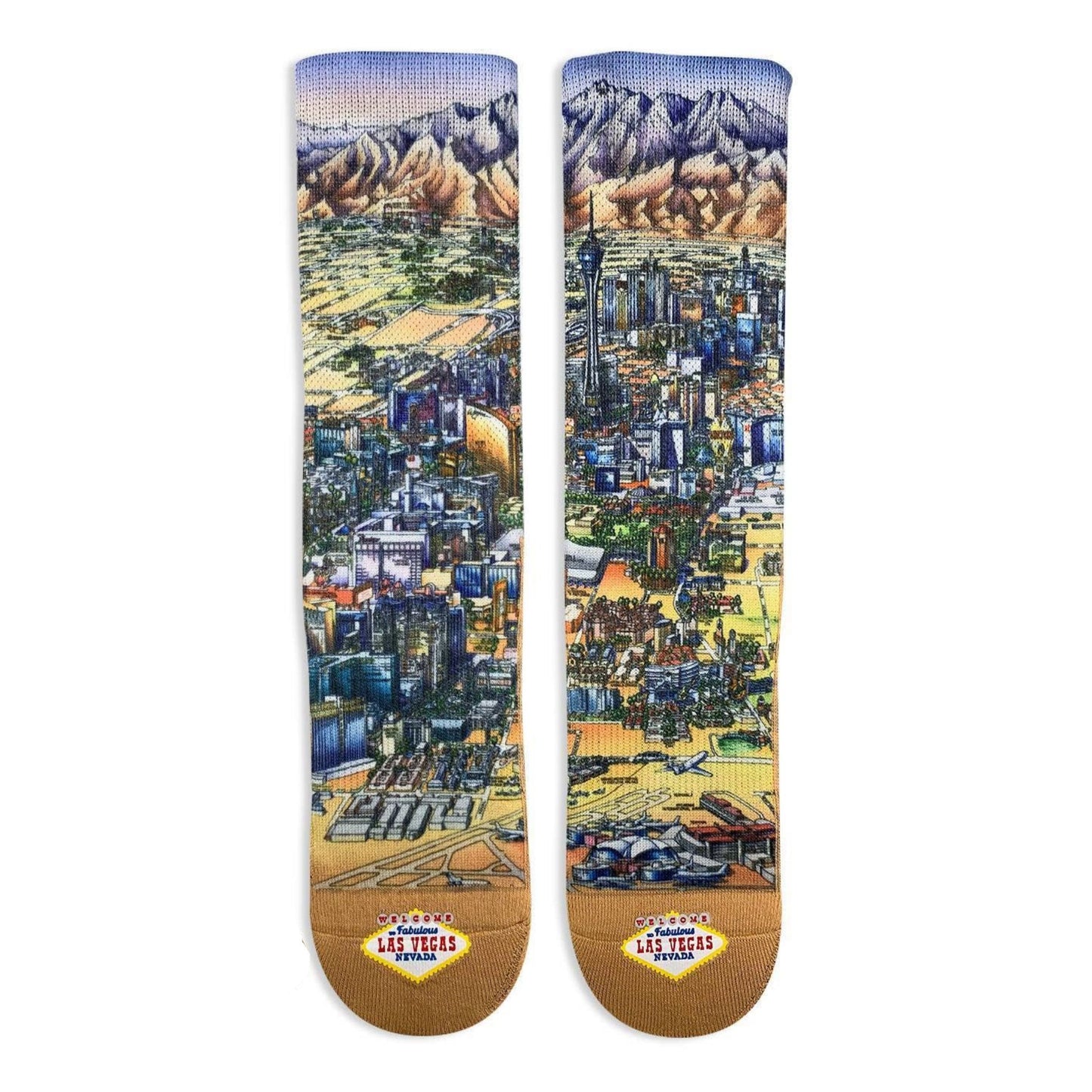 Women's Las Vegas Socks | Colorful Vegas Skyline Crew Socks