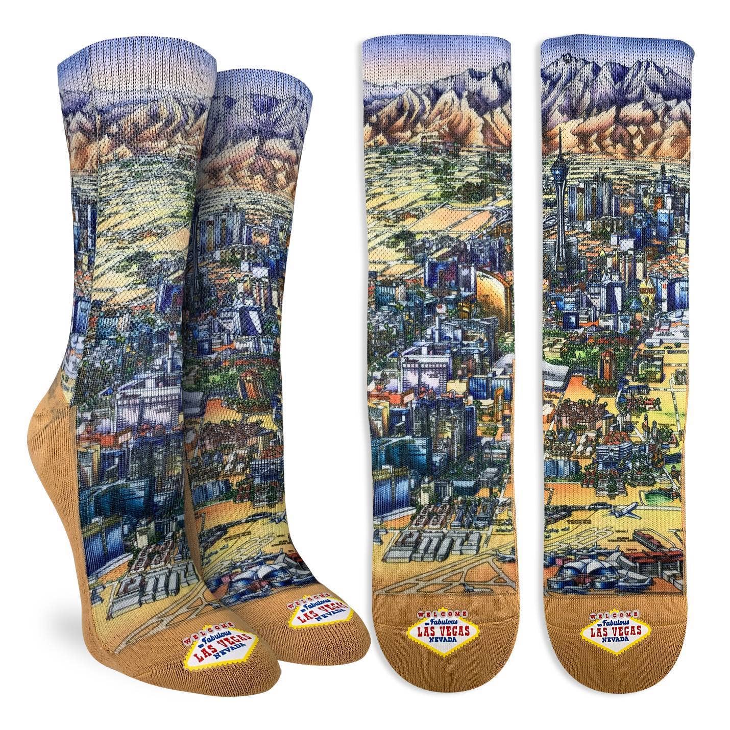 Women's Las Vegas Socks | Colorful Vegas Skyline Crew Socks