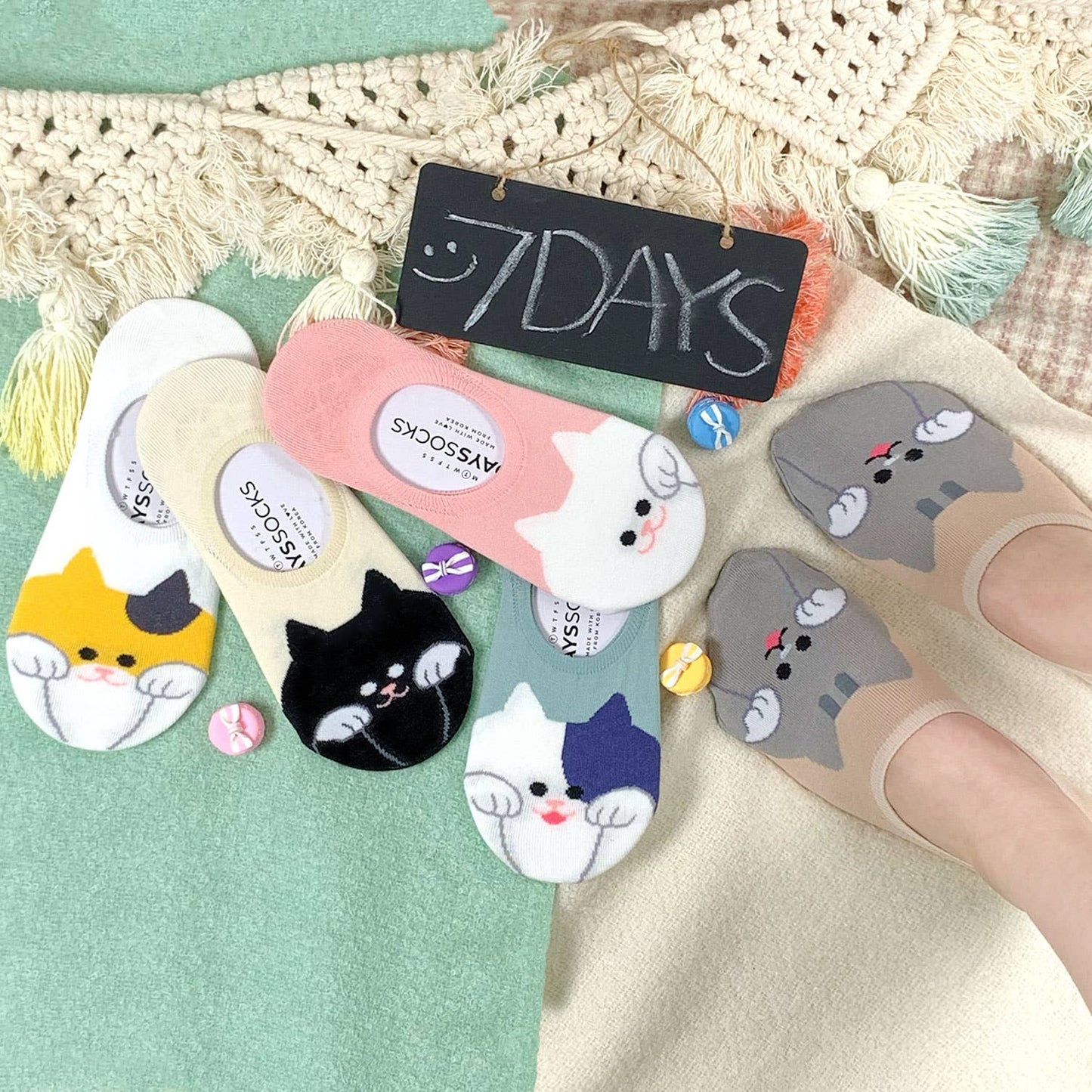 Women's No Show Cat Socks | Soft, Breathable & Durable Low Cut Socks