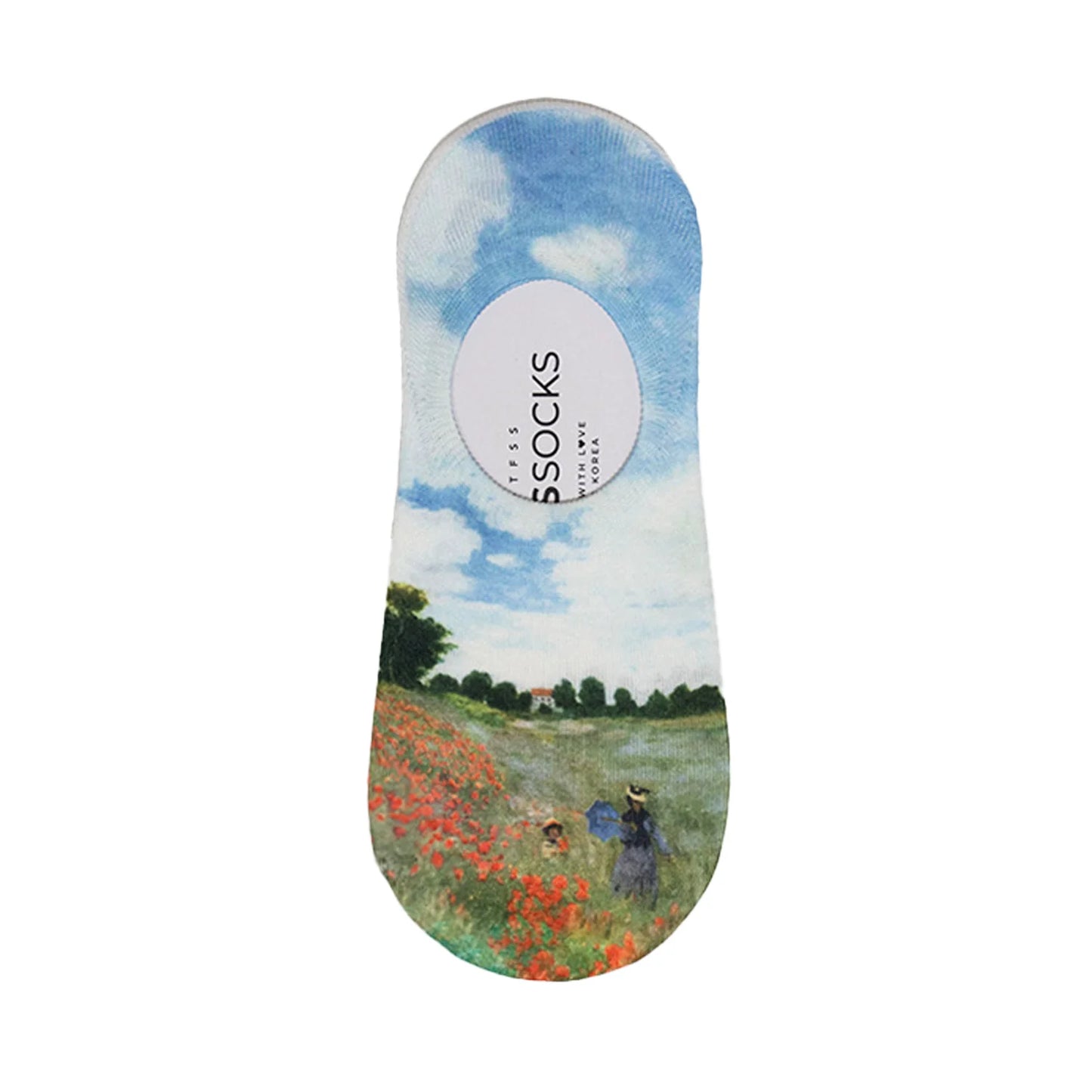 Women's No Show Famous Painting Printing Socks| Art-Inspired Cotton Blend Comfort