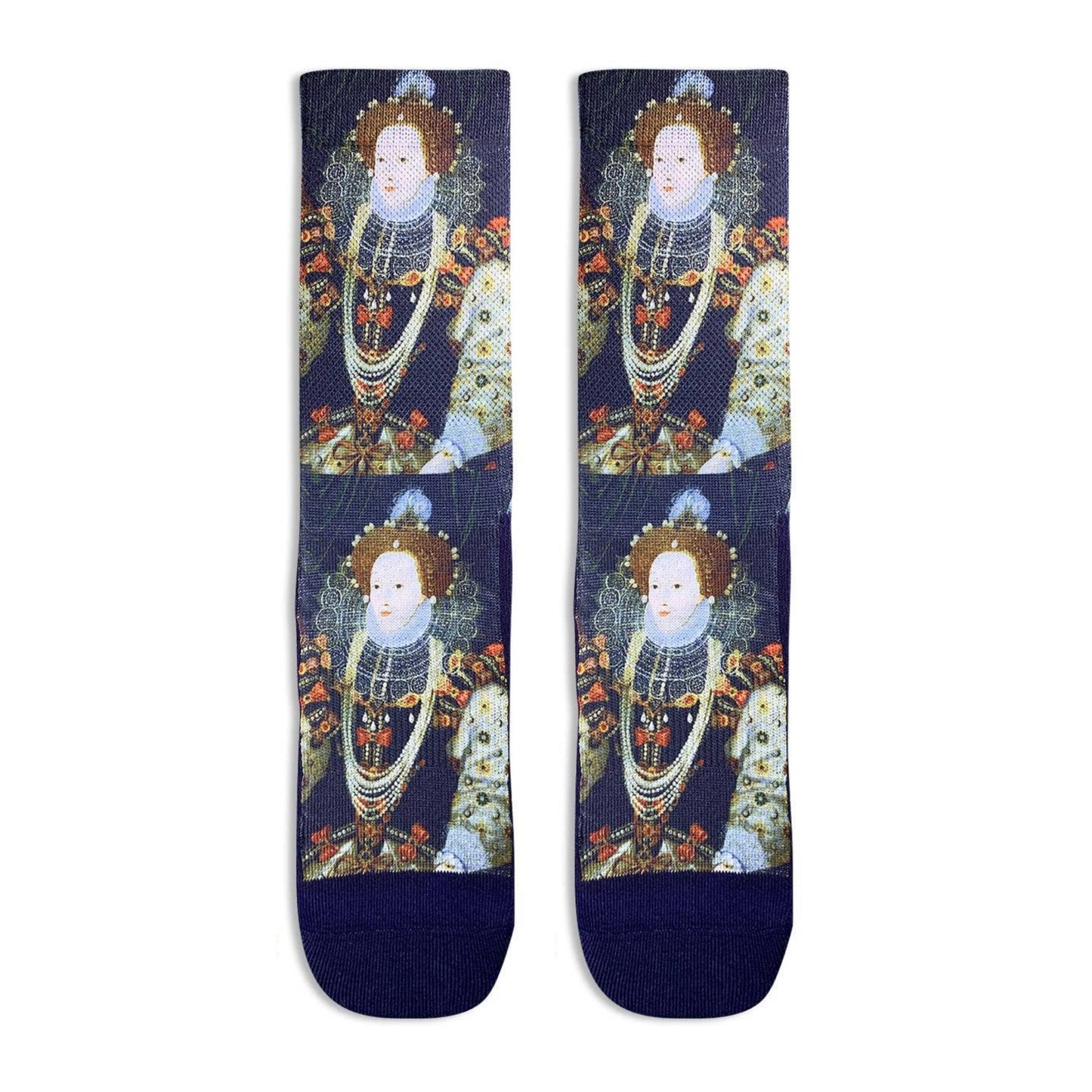 Women's Queen Elizabeth I Socks | Historic Portrait Novelty Crew Socks