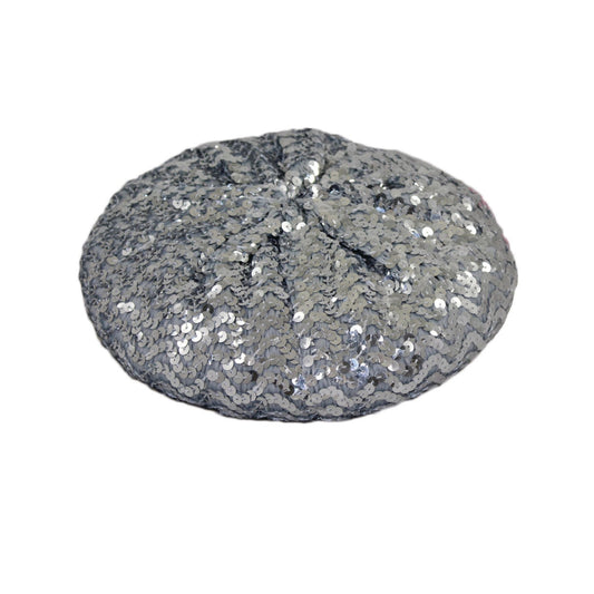 Women’s Sequin Beret Hat | Winter Beret in Black, Silver or Dark Silver