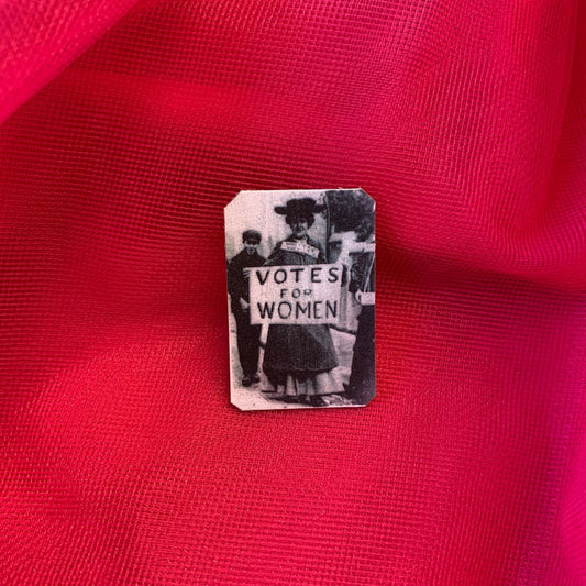Women's Suffrage "Lady with Hat" Votes For Women Handmade Feminist Metal Lapel Pin