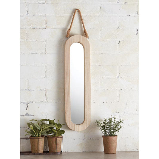 Wooden Oval Hanging Mirror | Minimalist Wall Mirror