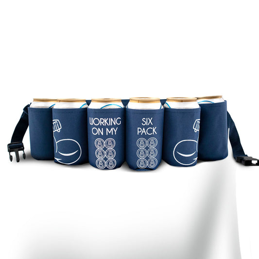 Working on My Six Pack Beer Belt | Funny Beer Can Caddy | Navy