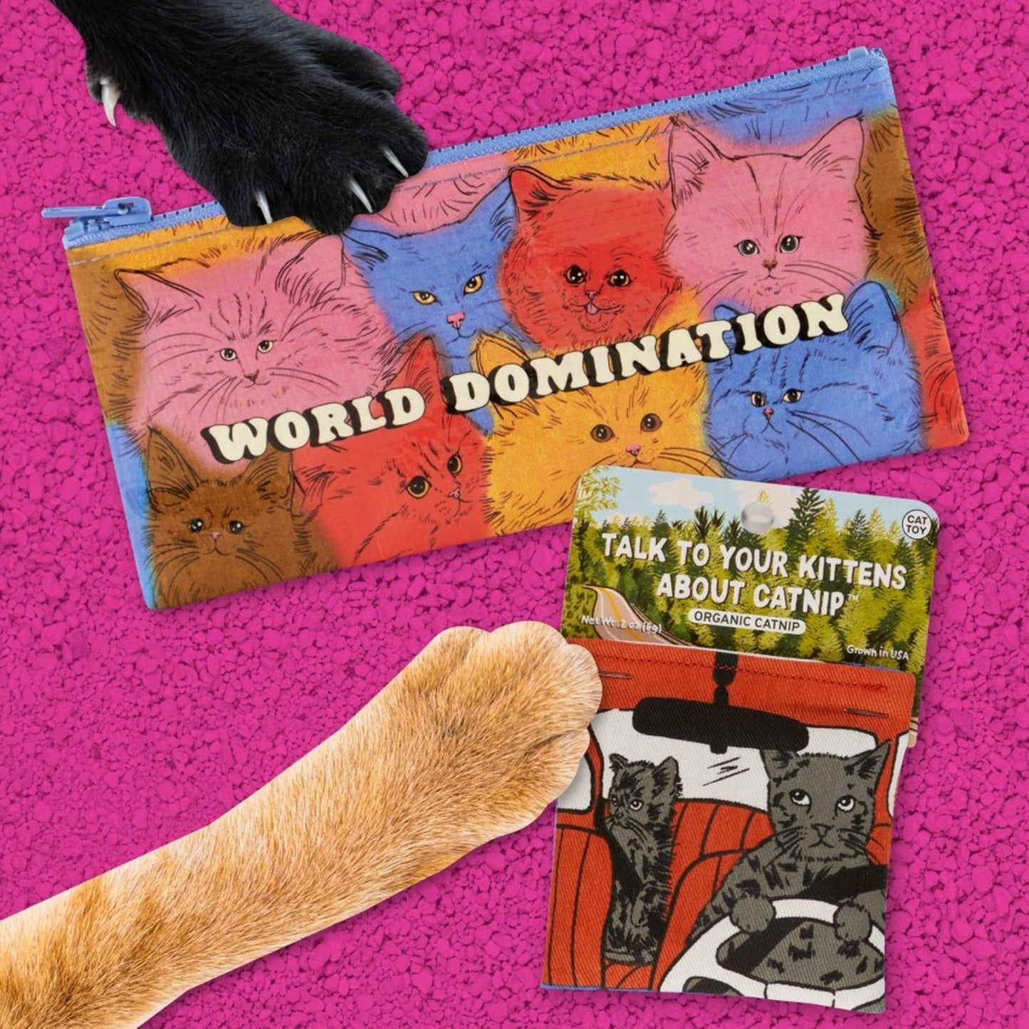 World Domination Cats Pencil Case | 4.25" x 8.5"