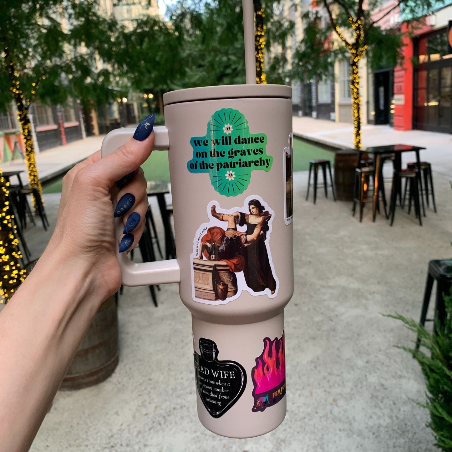 World’s Best Cup: The GetBullish Monocolor Sticker Tumbler 40 Oz Handle Travel Mug - Choose Your Own Sticker Pack