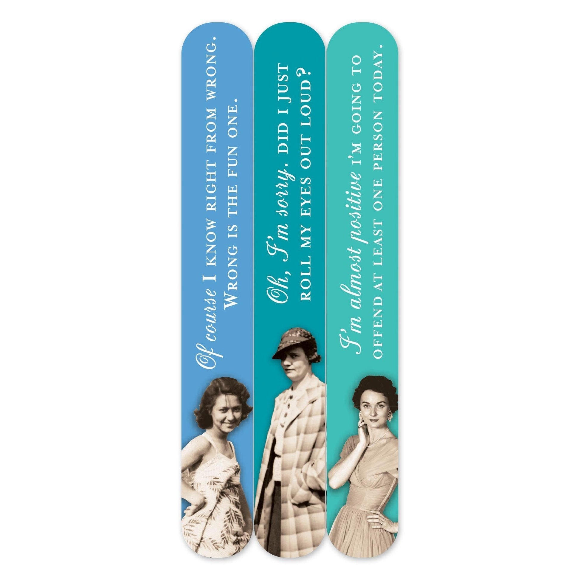 Wrong Is The Fun One 3-Pack Funny Vintage Style Emery Boards (SME11)