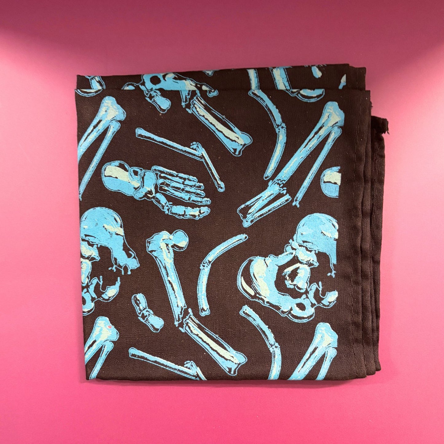 X-Ray Body Parts Bandana | Black & Light Blue Print | Sourpuss Gothic Punk Rock Accessory