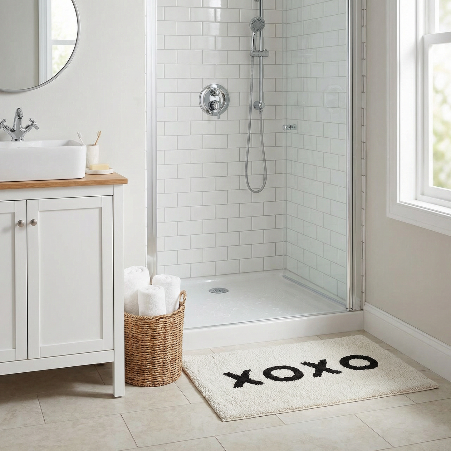 XOXO Bath Mat | Soft Cotton Indoor Rug | 20" x 30"