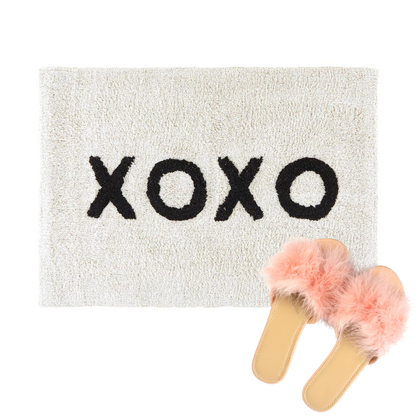 XOXO Bath Mat | Soft Cotton Indoor Rug | 20" x 30"