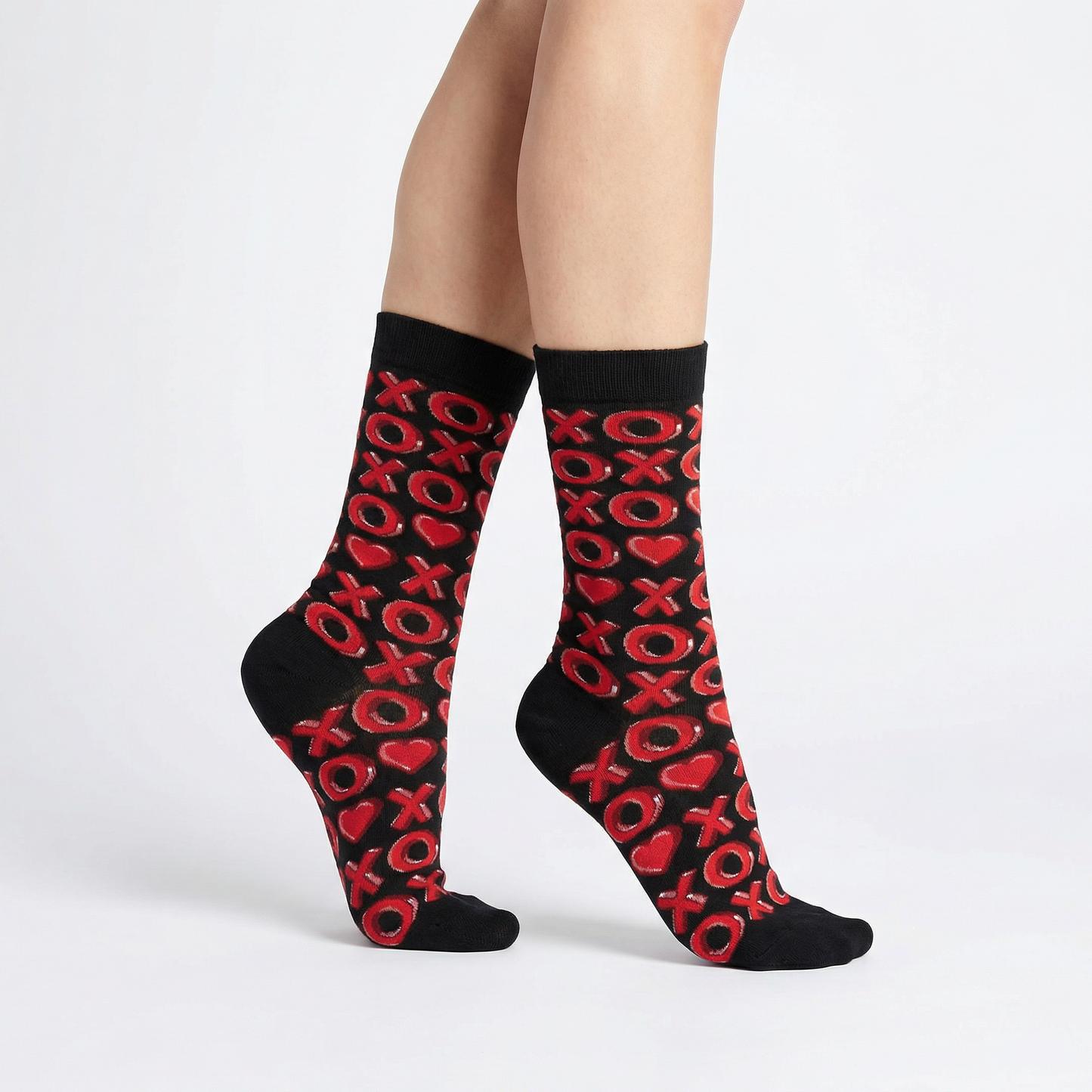 XOXO Love Socks | Cute Heart Pattern Novelty Crew Socks