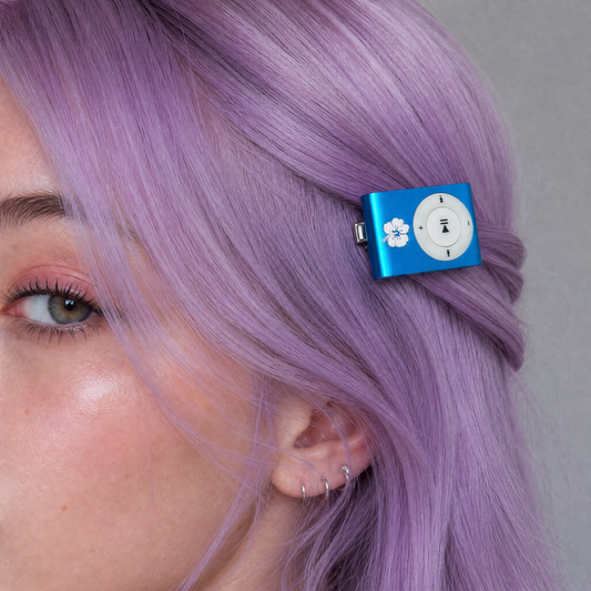 Y2K MP3 Mini Hair Clip | Kawaii Bedazzled Barrette | 1.5" | Sold Individually