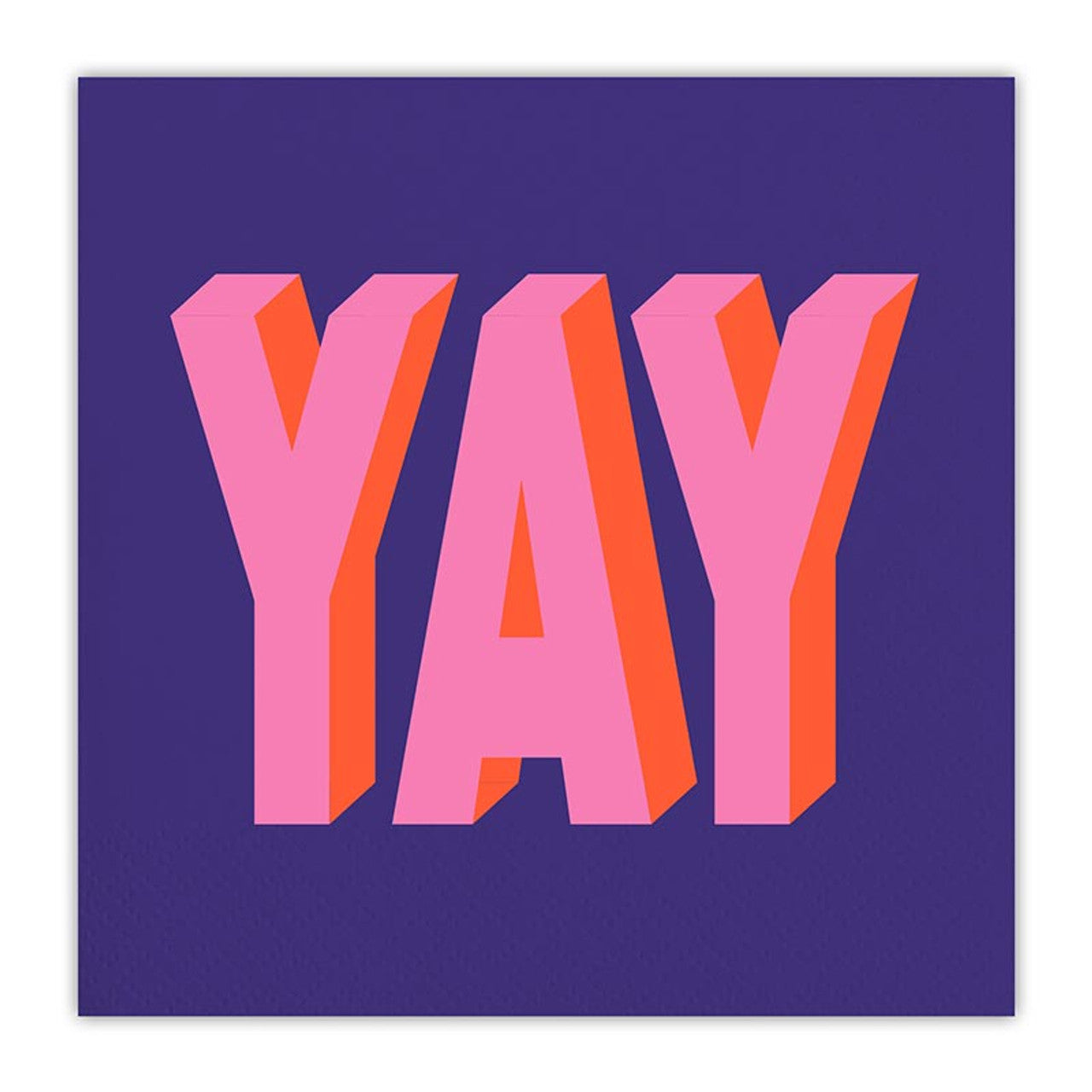 YAY Purple Beverage Napkins | Party Cocktail Paper Napkin | 5"