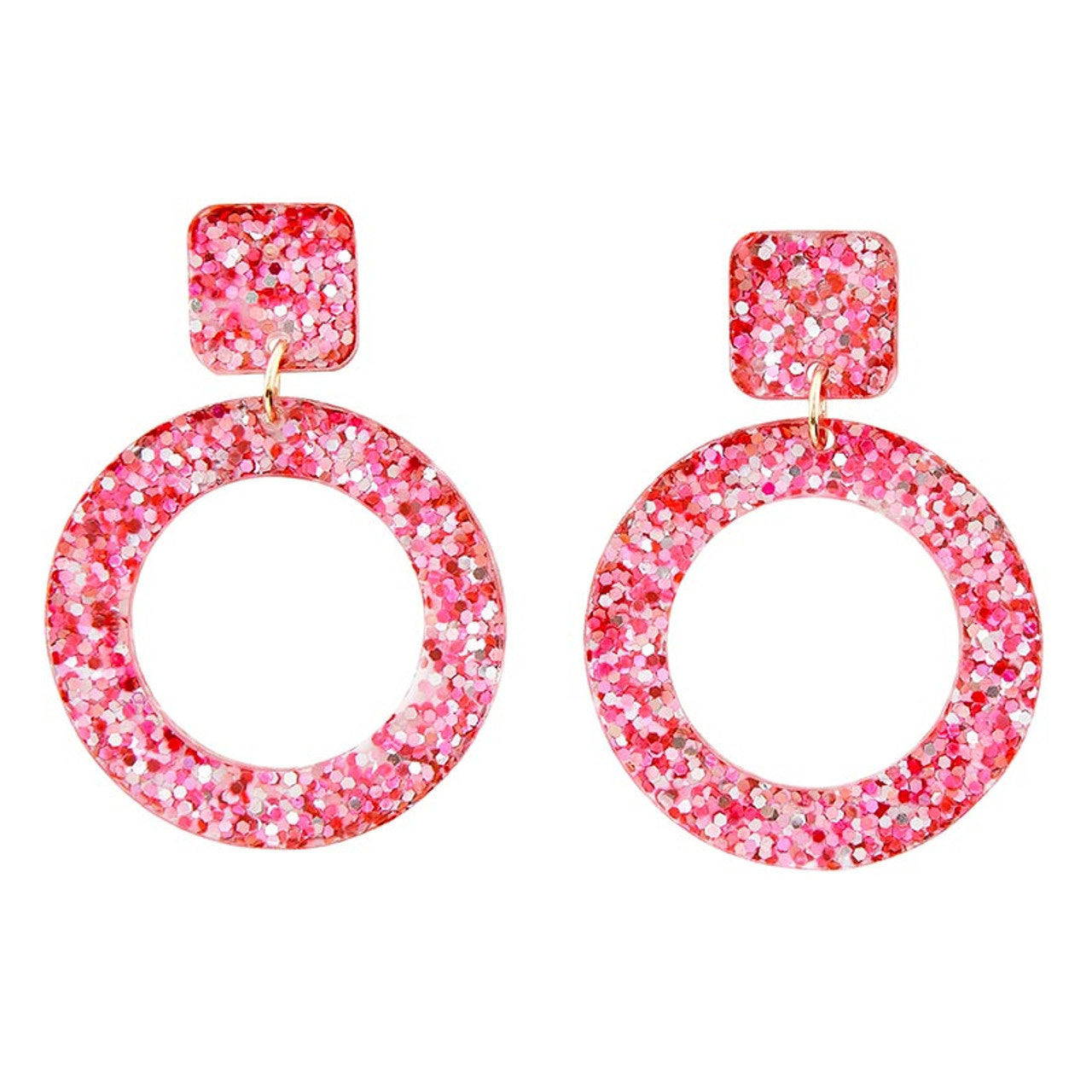 Yay Acrylic Party Earrings | Glitter Novelty Drop Earrings | 2.5" x 4.5"