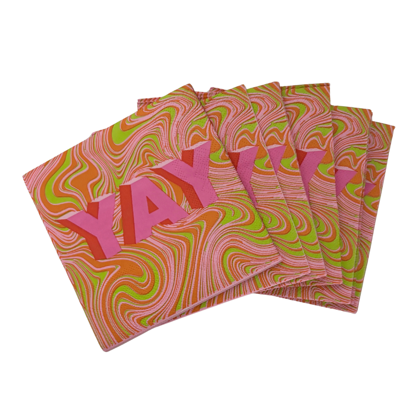 Yay Swirl Beverage Napkins | Party Cocktail Paper Napkin | 5"
