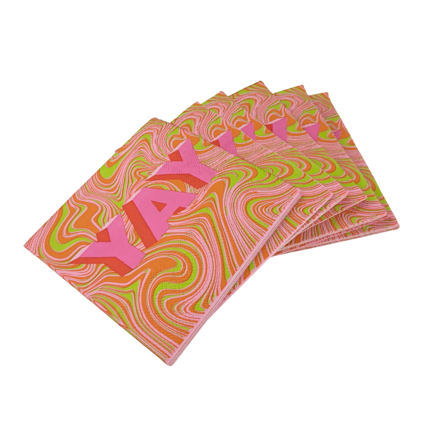 Yay Swirl Beverage Napkins | Party Cocktail Paper Napkin | 5"