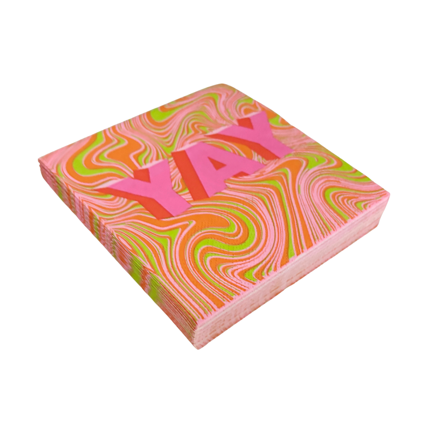 Yay Swirl Beverage Napkins | Party Cocktail Paper Napkin | 5"