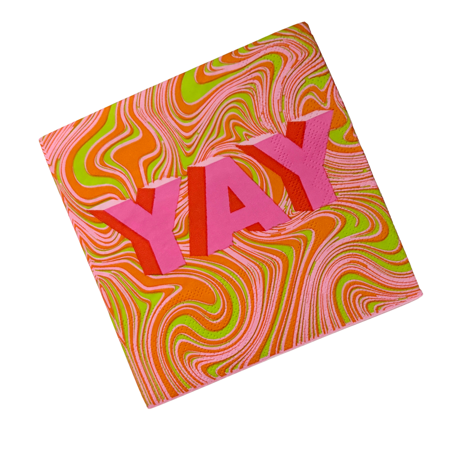 Yay Swirl Beverage Napkins | Party Cocktail Paper Napkin | 5"