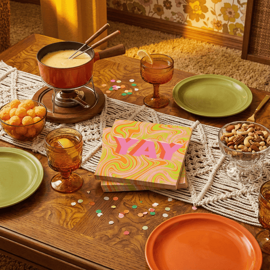 Yay Swirl Beverage Napkins | Party Cocktail Paper Napkin | 5"