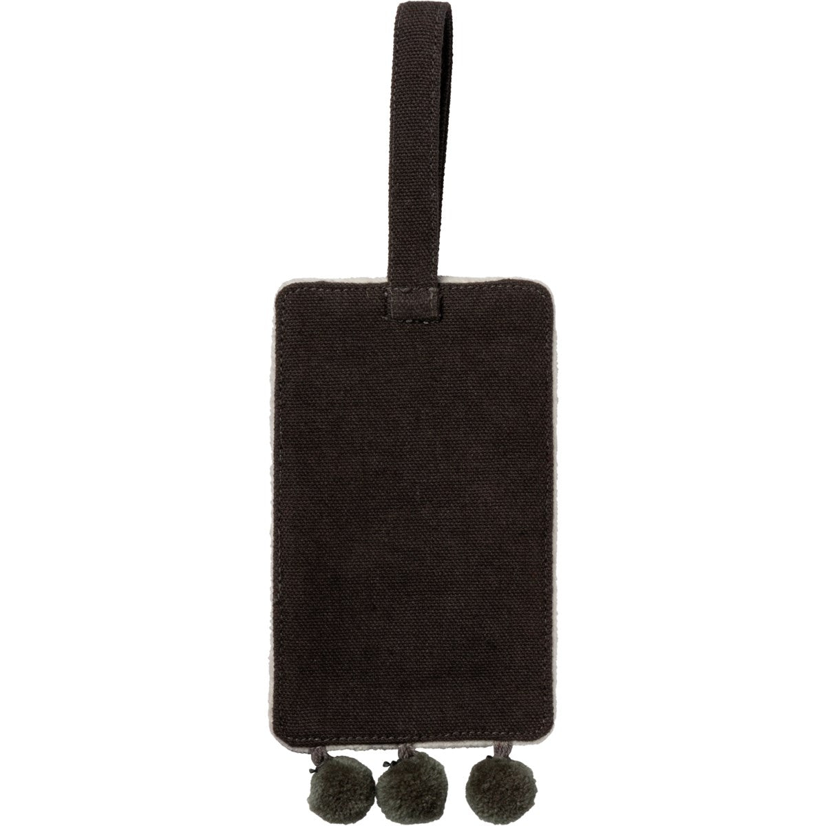 Yay! Wine Velvet Wine Bottle Tag with Pom Trim Details