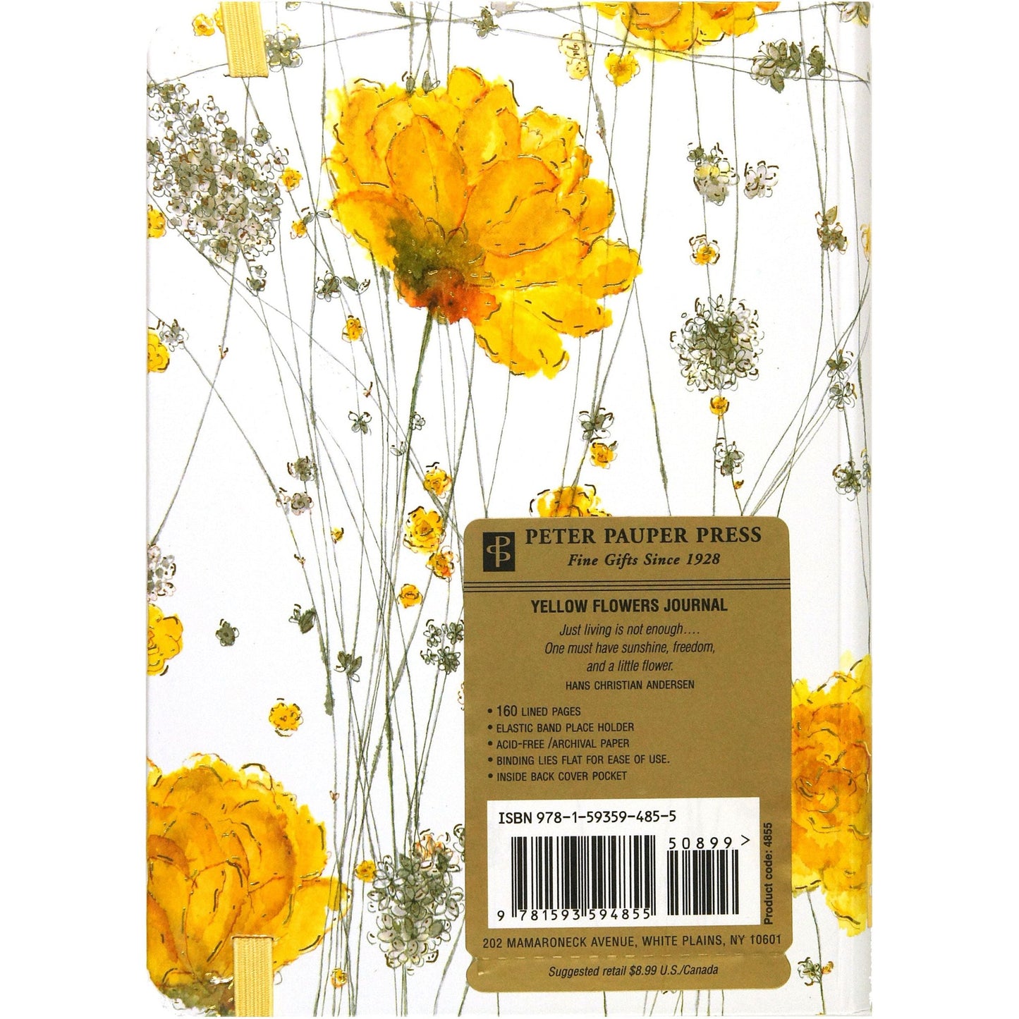 Yellow Flowers Journal | Floral Cover Design Notebook in Hardcover Binding | 5'' x 7''