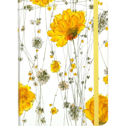 Yellow Flowers Journal | Floral Cover Design Notebook in Hardcover Binding | 5'' x 7''