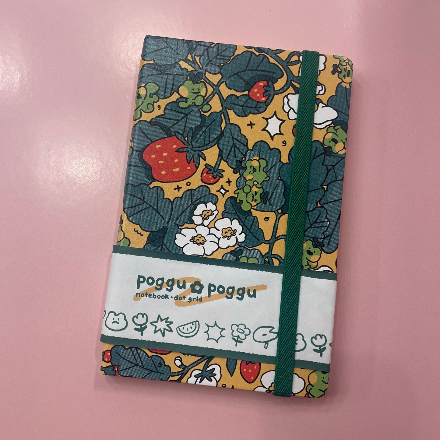 Yellow Strawberry Notebook ✿ Dot Grid A5