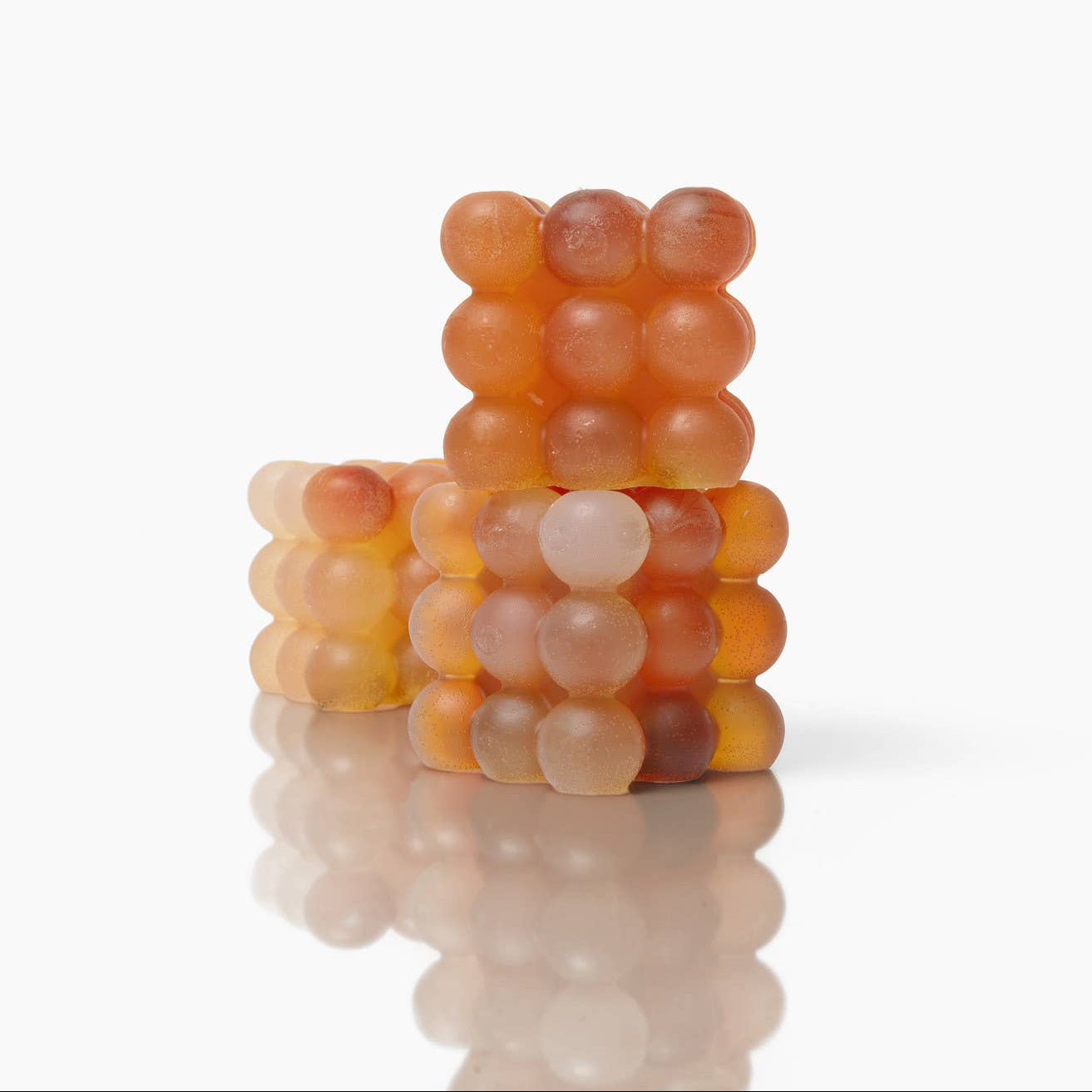 Stack of soap cubes with a white background