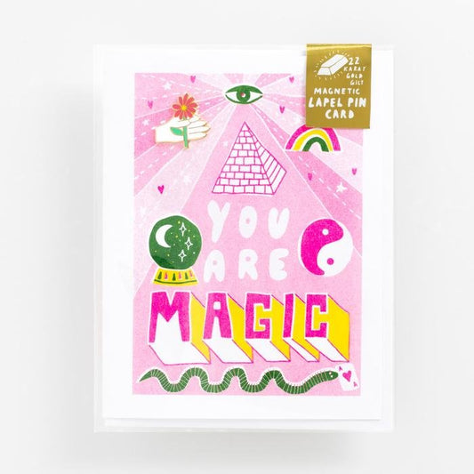You Are Magic Enamel Pin on Greeting Card Set