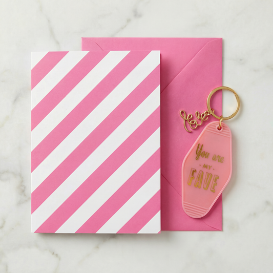 You Are My Fave Motel Style Keychain Card with Gift | Gift for Her