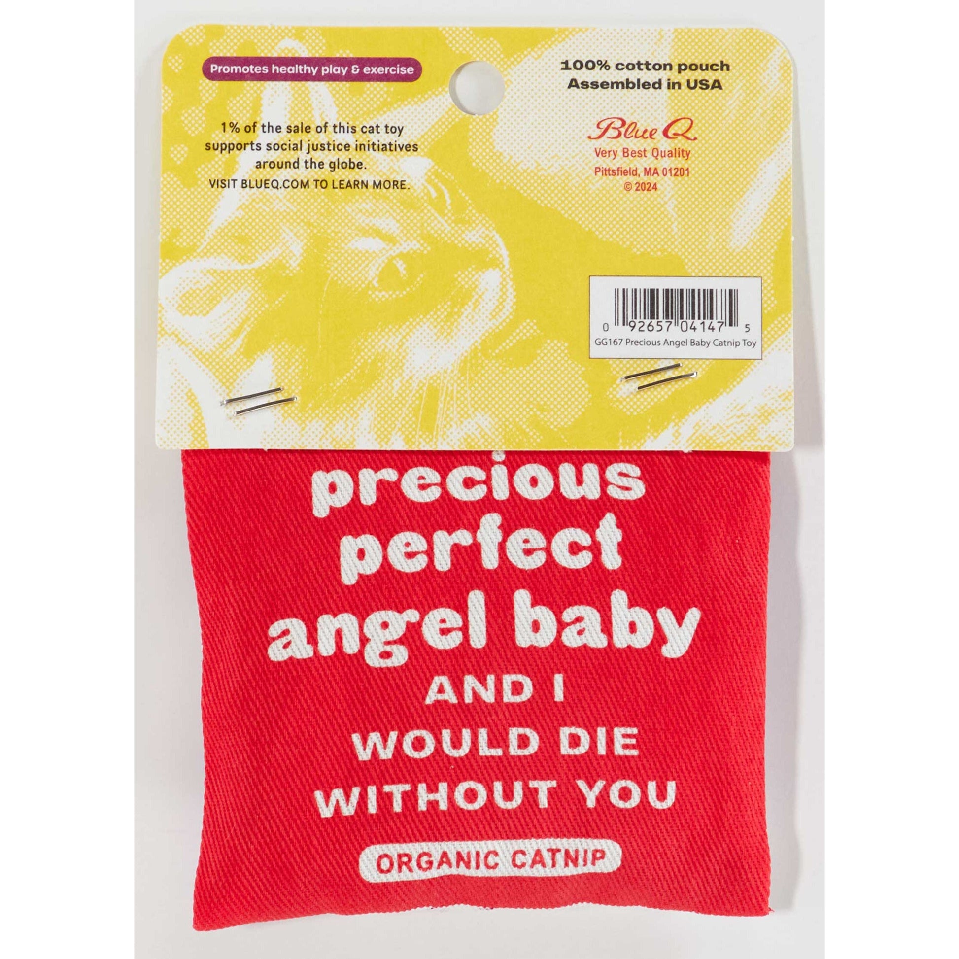 You Are My Precious Perfect Angel Baby And I Would Die Without You Catnip Toy| Premium Organic Catnip in Illustrated Cotton Pouch | BlueQ at GetBullish