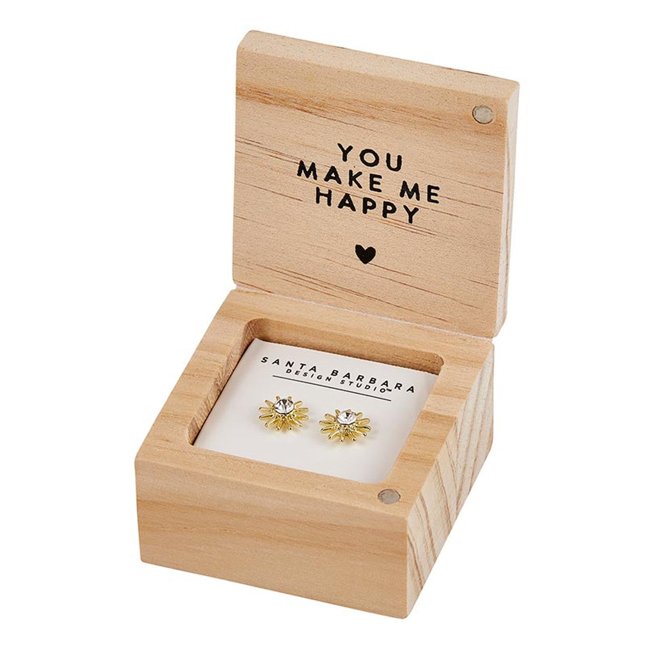 You Are My Sunshine Treasure Box Earrings | Sun-shaped Earrings in a Box | Gift for Her