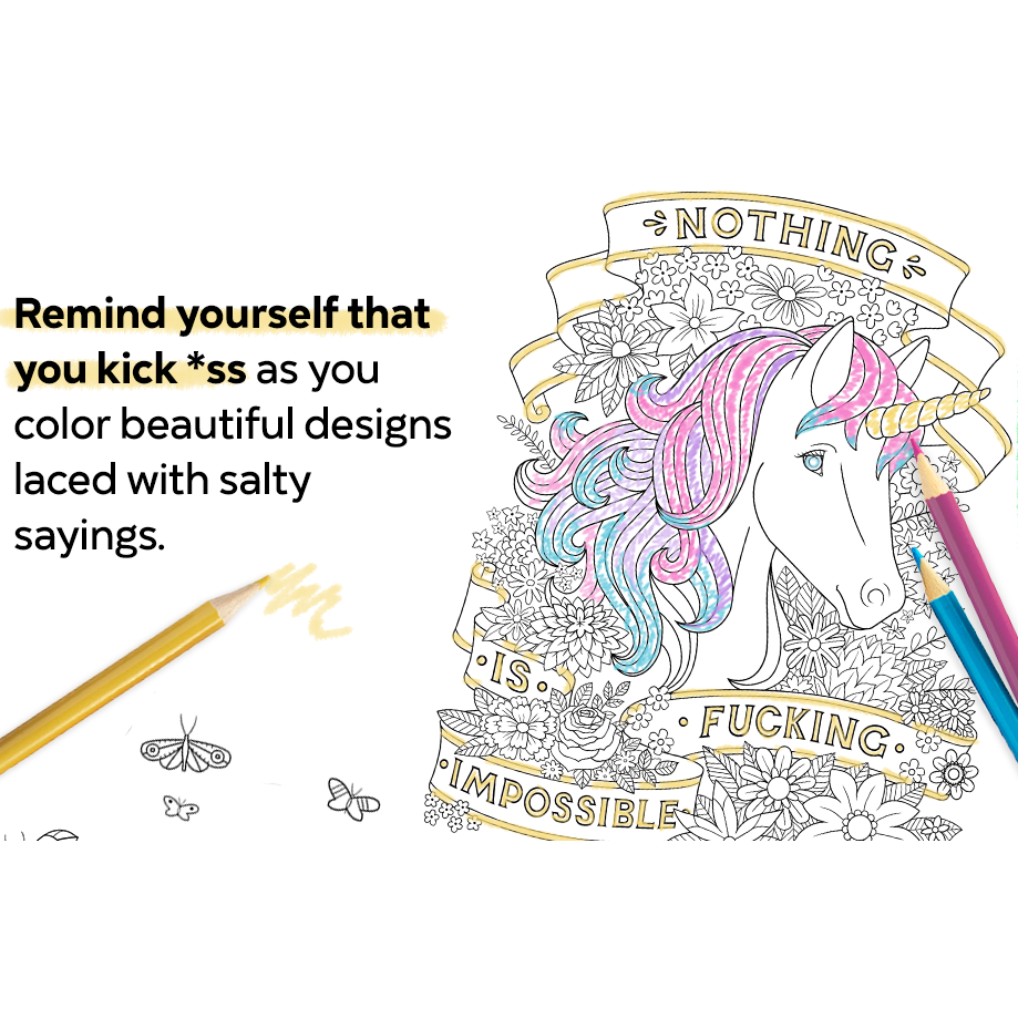 You Are a F-cking Rock Star Adult Coloring Book | Funny Motivational Swear Word Coloring Book