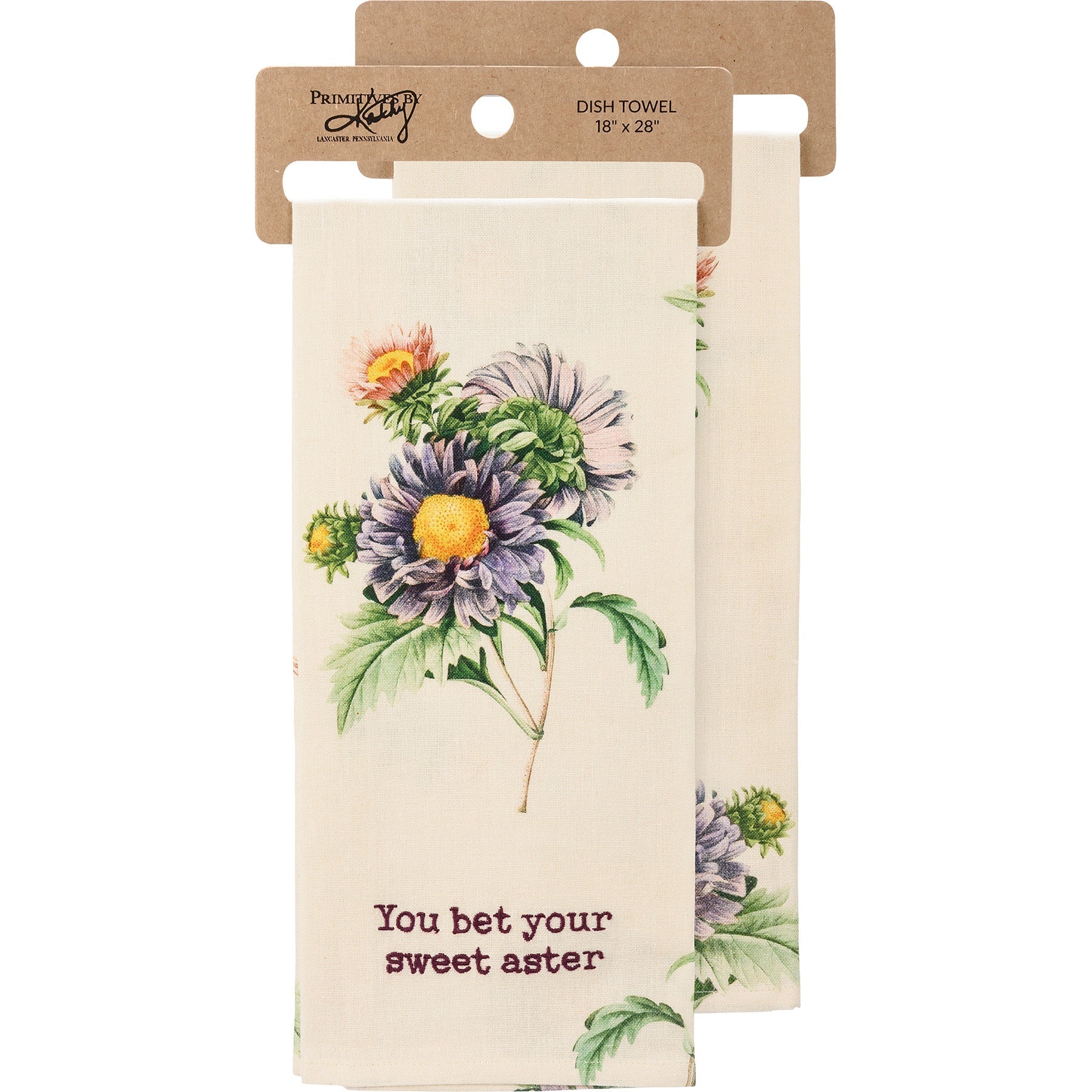 You Bet Your Sweet Aster Dish Cloth Towel | Cotten Linen Novelty Tea Towel | Cute Kitchen Hand Towel | 18" x 28"