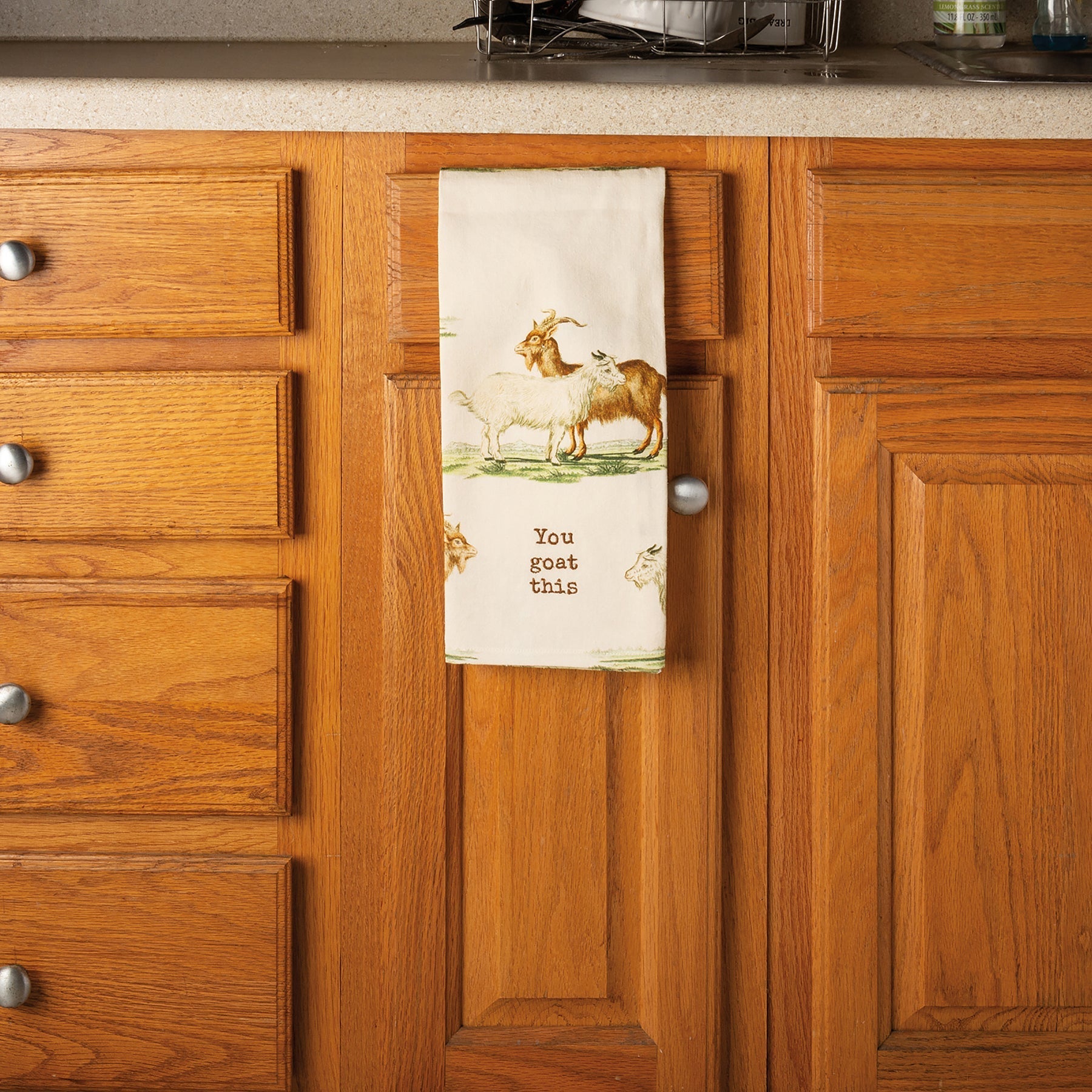 You Goat This Dish Cloth Towel | Cotten Linen Novelty Tea Towel | Cute Kitchen Hand Towel | 18" x 28"