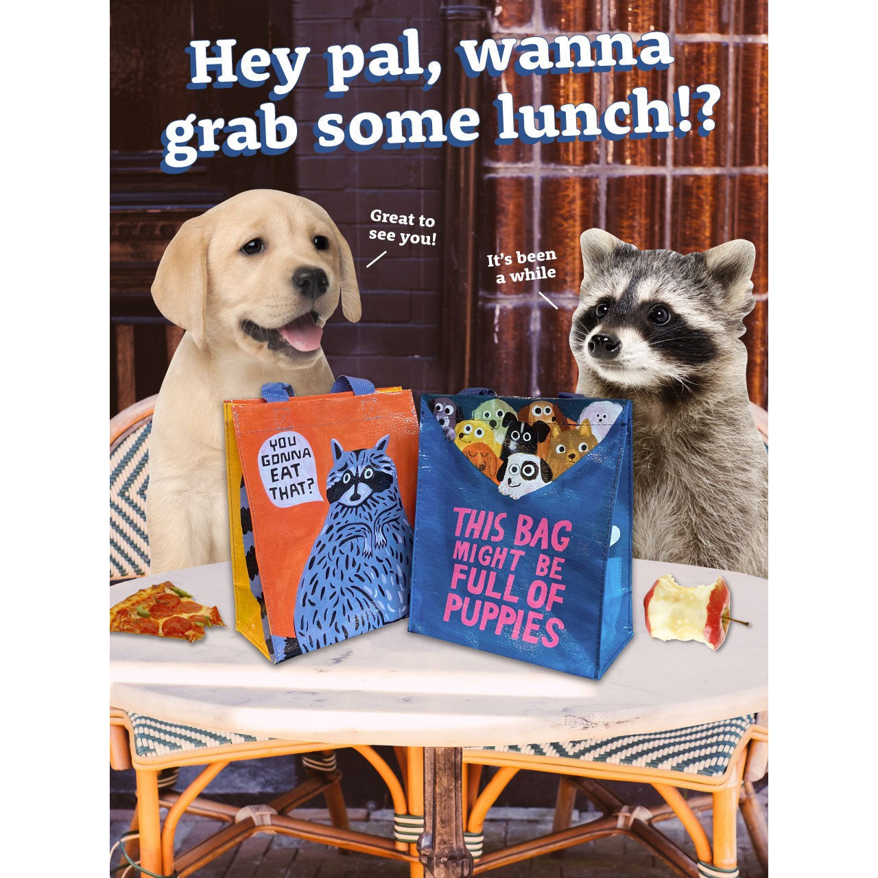 You Gonna Eat That? Raccoon Handy Tote | Reusable Lunch Gift Bag | 10" x 8.5" | BlueQ at GetBullish