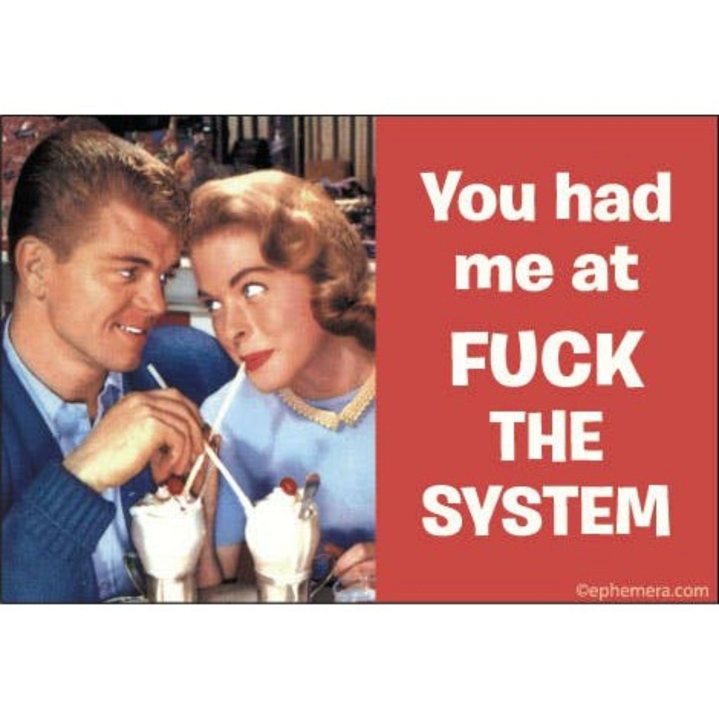 You Had Me At F*ck The System Rectangular Fridge Magnet | 3" x 2"-Ephemera-The Bullish Store