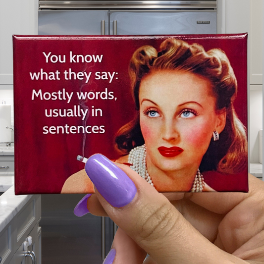 You Know What They Say: Mostly Words, Usually in Sentences Rectangular Magnet | Refrigerator Magnetic Surface Decor