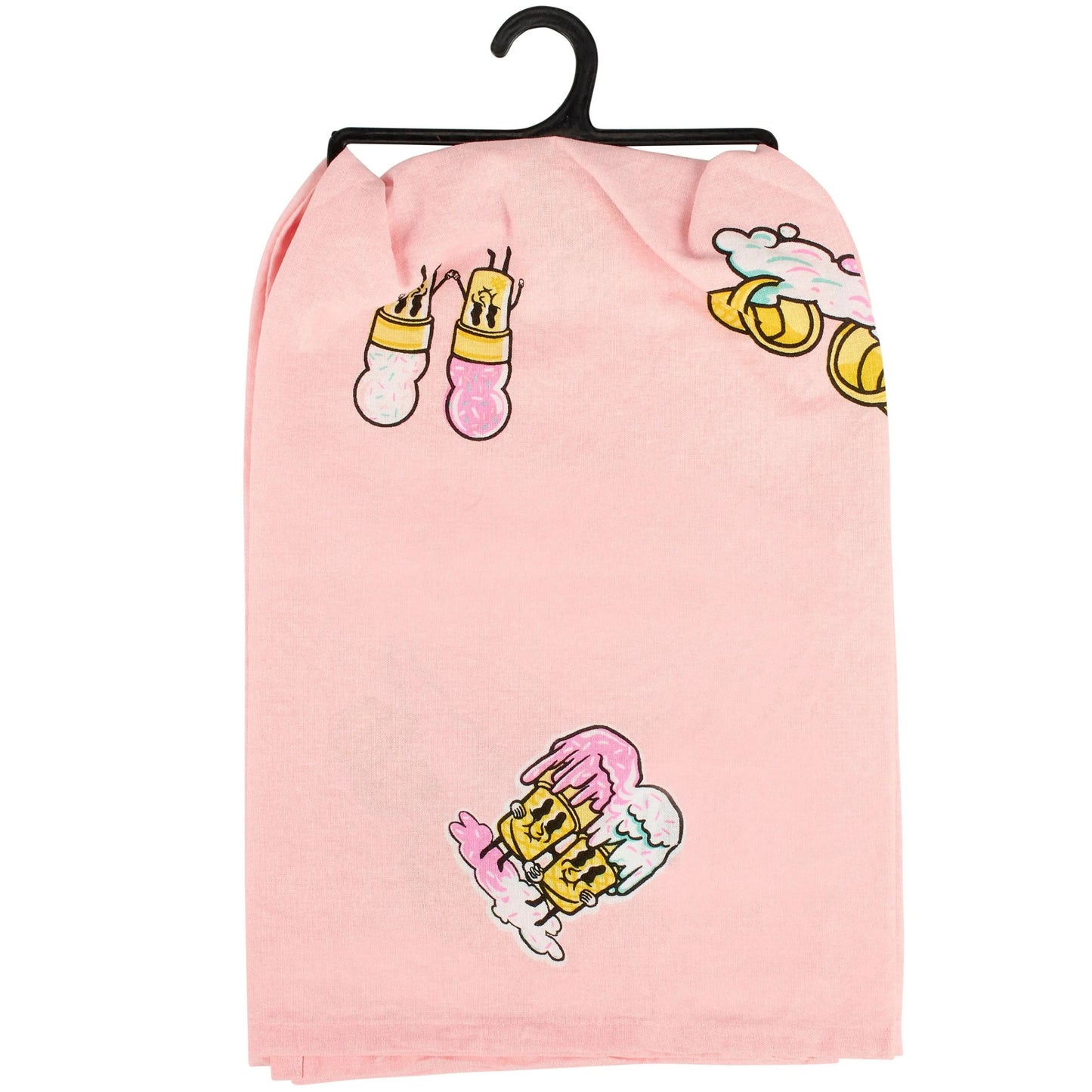 You Make Me Melt Kitchen Towel | Pink Ice Cream Cotton Dish Towel | 28” x 28”