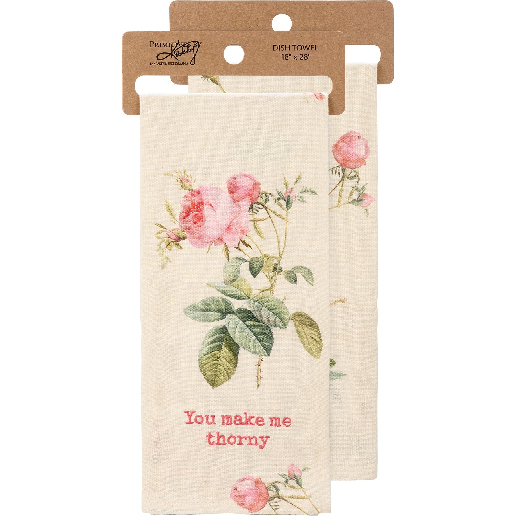 You Make Me Thorny Dish Cloth Towel | Cotten Linen Novelty Tea Towel | Cute Kitchen Hand Towel | 18" x 28"
