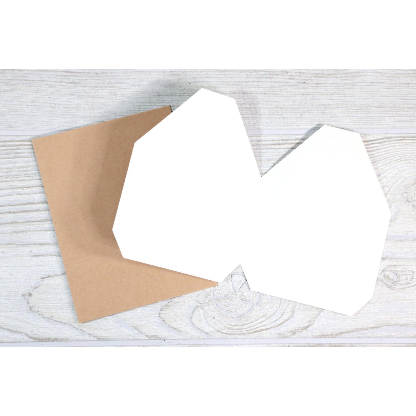Inside of a blank greeting card with brown envelope