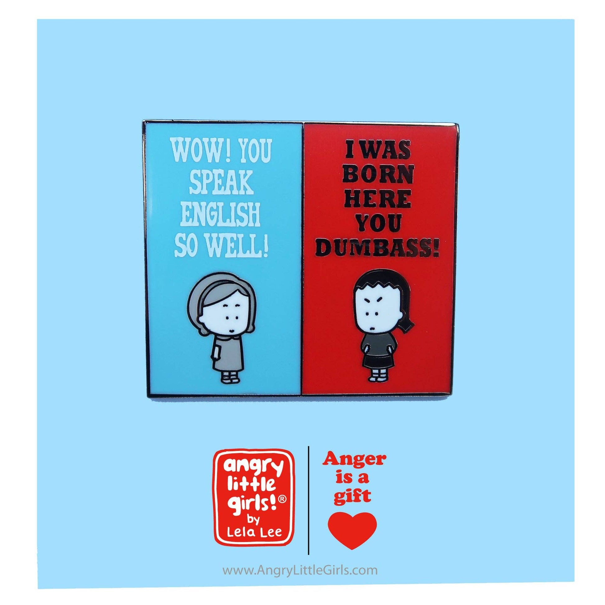 "You Speak English So Well" Square Enamel Pin | Lapel Pin Badge