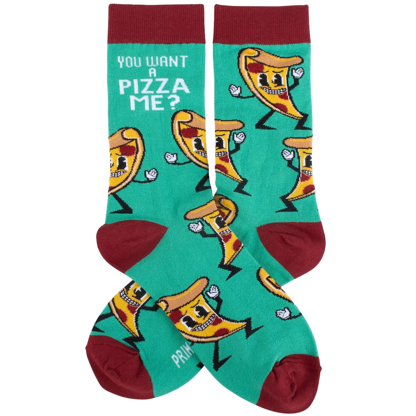 You Want A Pizza Me? Socks | Retro Food Pun Novelty Socks | Gift for Pizza Lovers